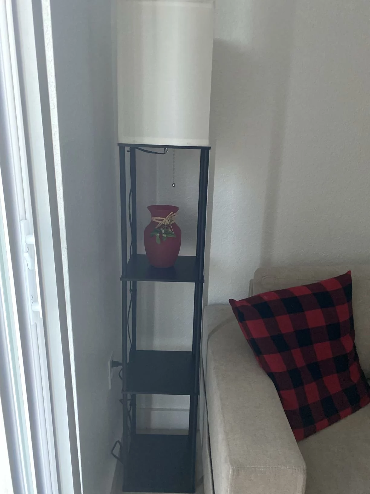 Floor Lamp with Shelves Modern Square Standing Lamp with 3 Color Temperature Bulb, Corner Display Bookshelf Lamp for Living Room photo review