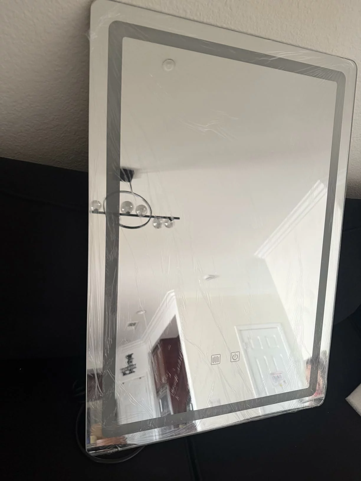 Click to view full screen 20x28 Inch LED Bathroom Mirror, Wall Mounted Vanity Mirror with Backlit, Fogless Anti-Fog Demister, Dimmable photo review