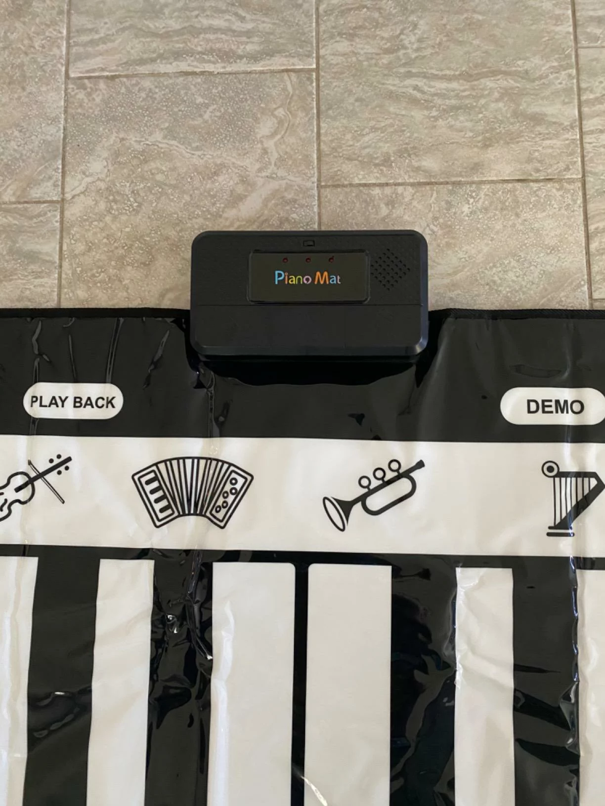 Click to view full screen Large 6ft Dance Piano Mat with 24 Keys, 10 Demos, 8 Instrument Sounds, 4 Modes, Fun Musical Play Mat Gift for Kids Adults photo review