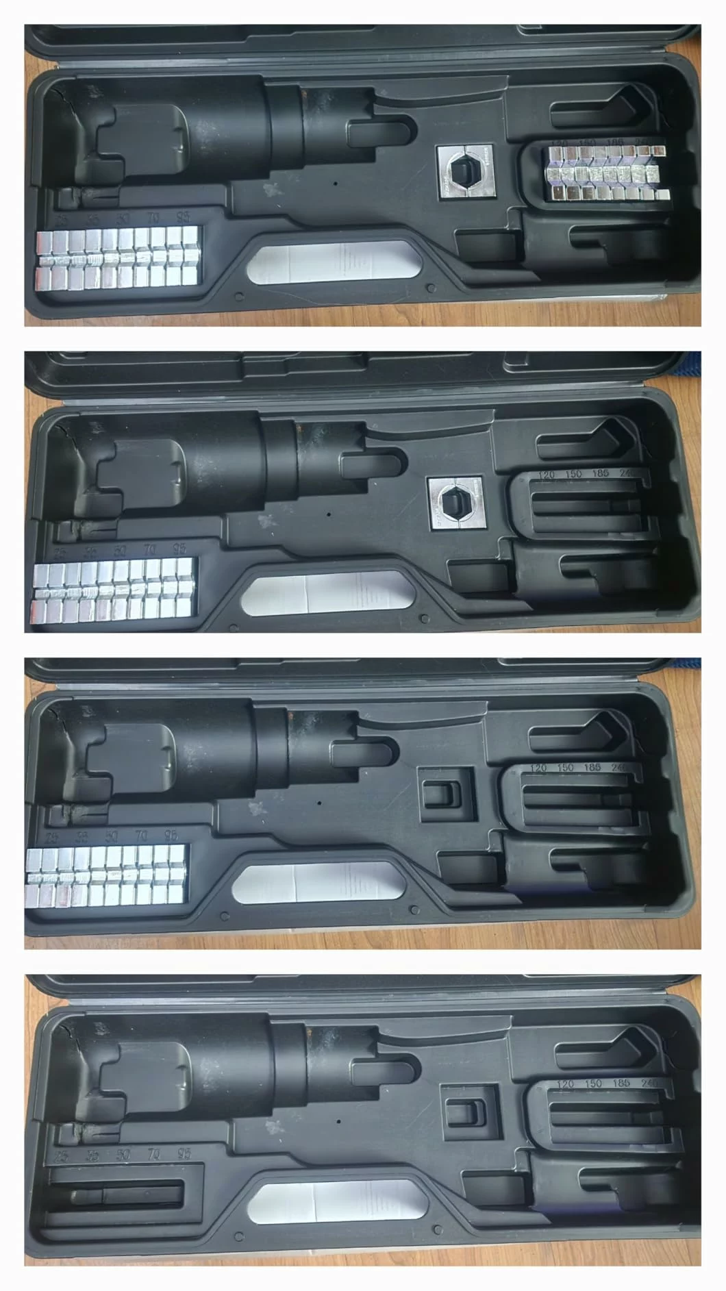Click to view full screen 12 Ton Professional Hydraulic Cable Lug And Electrical Terminal Crimping Tool With Gloves Easy Popout Latch Head Design 10 Pairs photo review