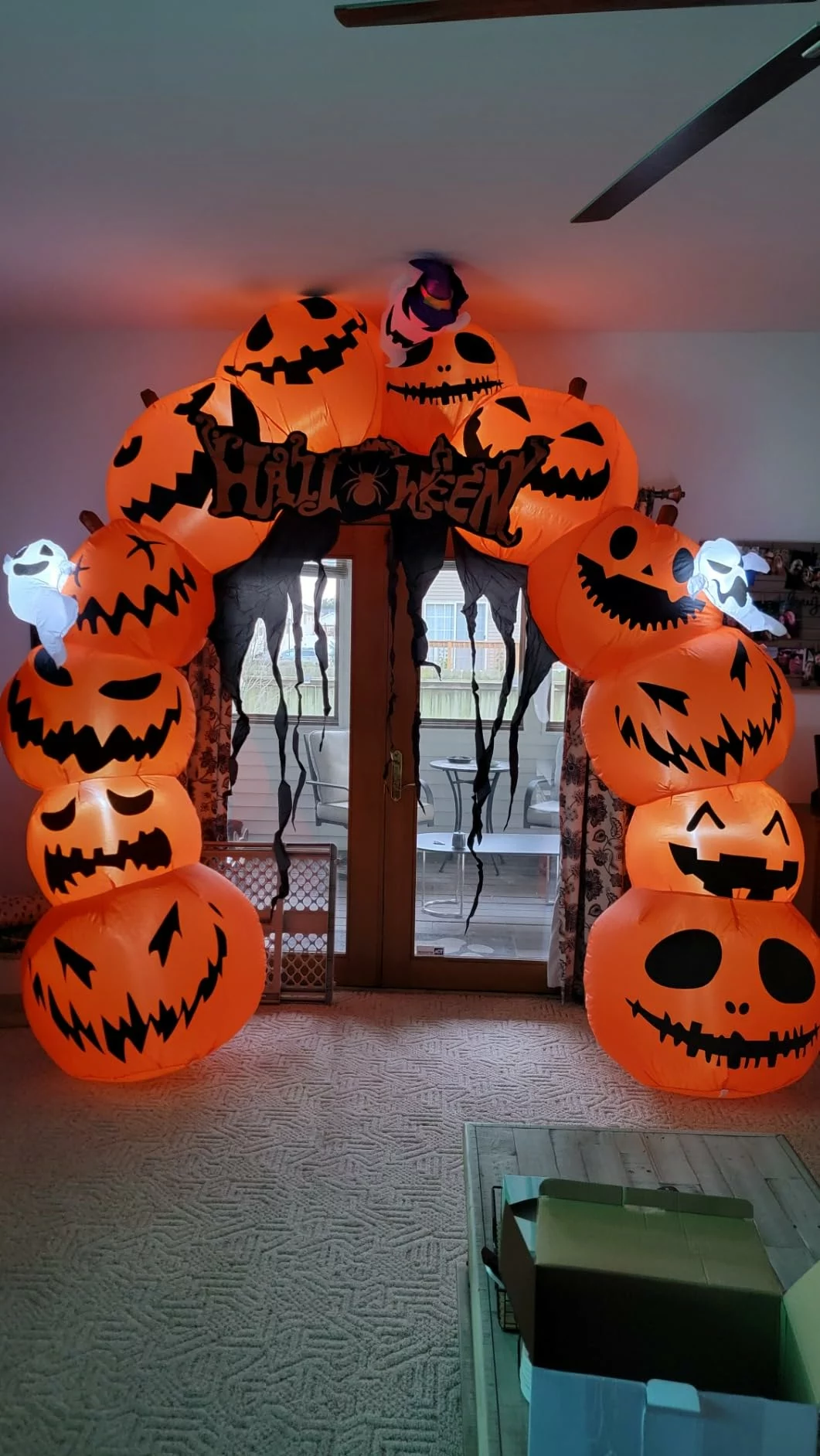 Click to view full screen 10FT Halloween Inflatable Pumpkin Archway with LED Lights Waterproof Blow Up Yard Decoration for Outdoor Lawn Garden Indoor photo review