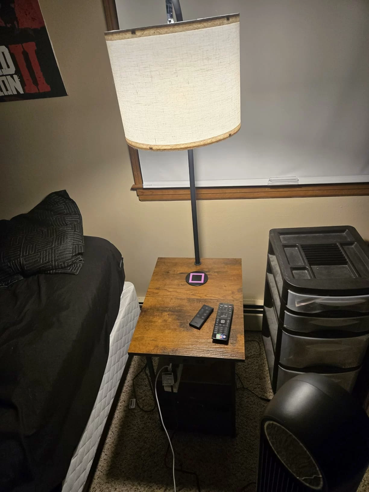 Side Table Floor Lamp with 2 Drawers, 3 CCT LED Reading Light, USB/Type-C/AC Charging for Bedroom & Office photo review