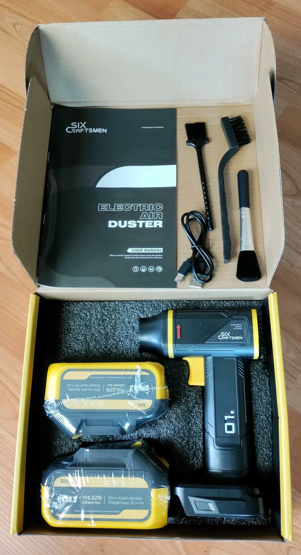 Click to view full screen Powerful Compressed Air Duster – 180000RPM, Cordless Electric with Rechargeable Batteries, Portable Mini Blower photo review
