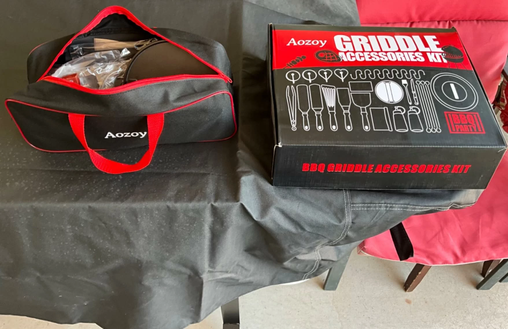 Click to view full screen Griddle Accessories Kit 136Pcs Flat Top For Blackstone And Camp Chef Metal Spatula Tools Set With Burger Press Scraper Tongs Bag photo review