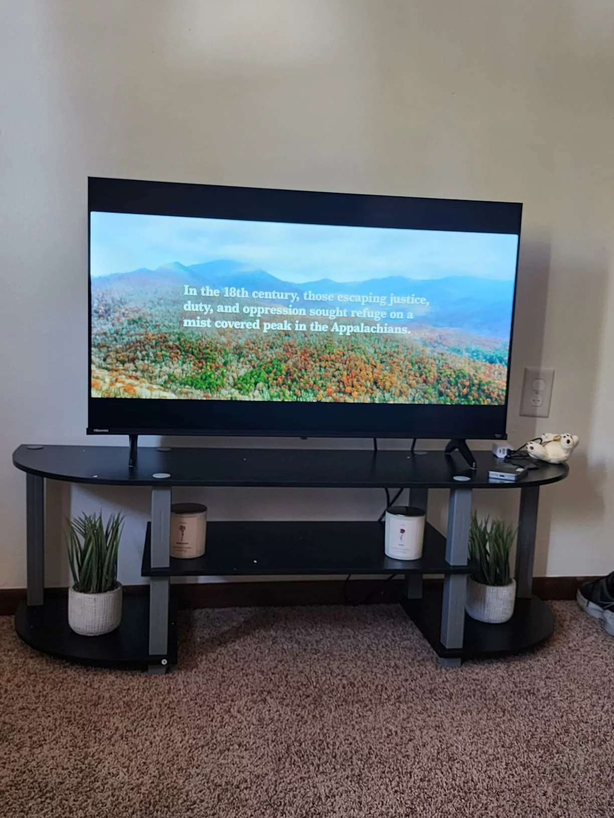 Click to view full screen Furinno Turn-N-Tube No Tools 3D TV Stand for 55 inch Entertainment Center Media Storage Shelf 3 Tier Home Table Round Tubes photo review