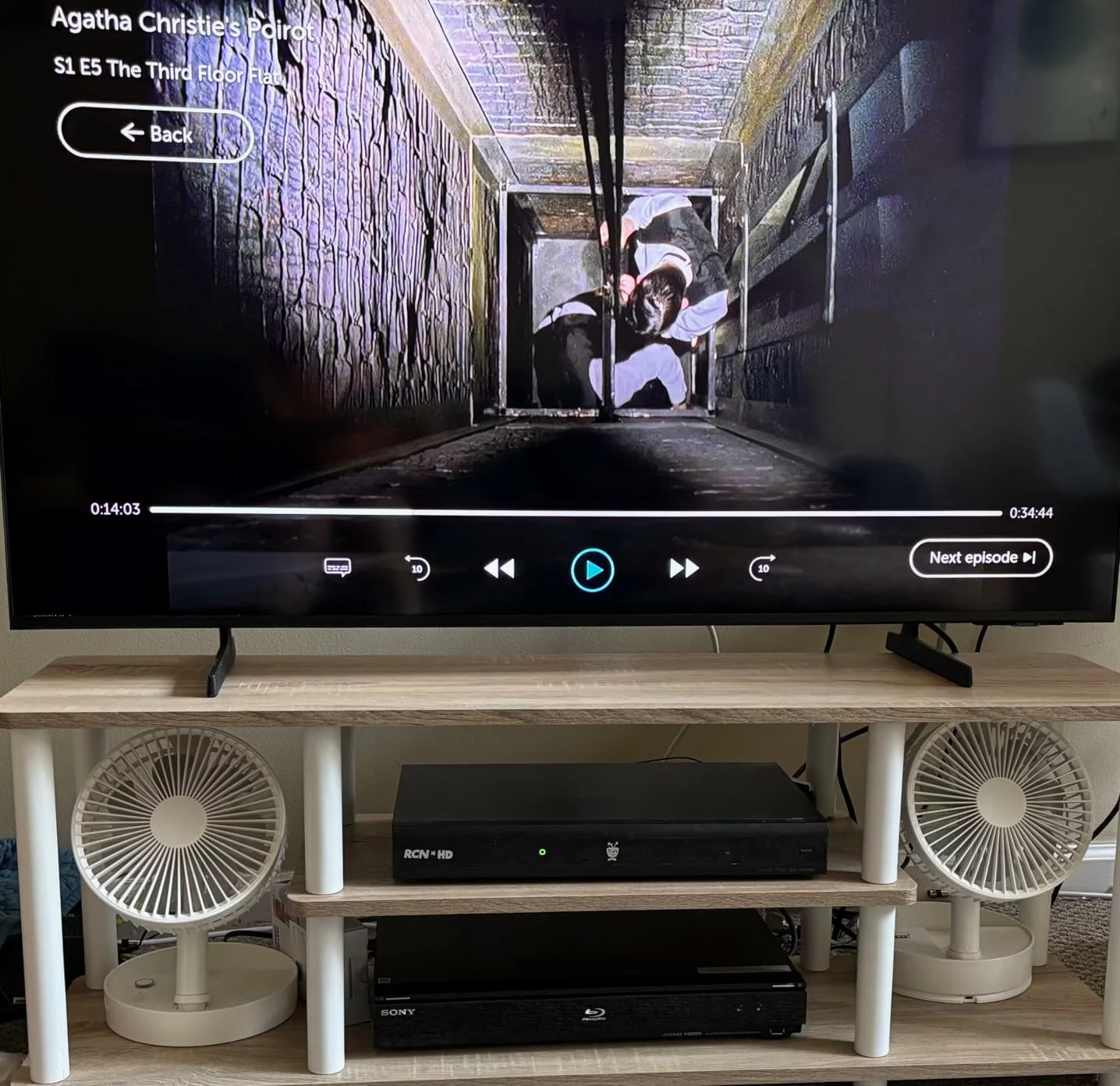 Click to view full screen Furinno Turn-N-Tube No Tools 3D TV Stand for 55 inch Entertainment Center Media Storage Shelf 3 Tier Home Table Round Tubes photo review