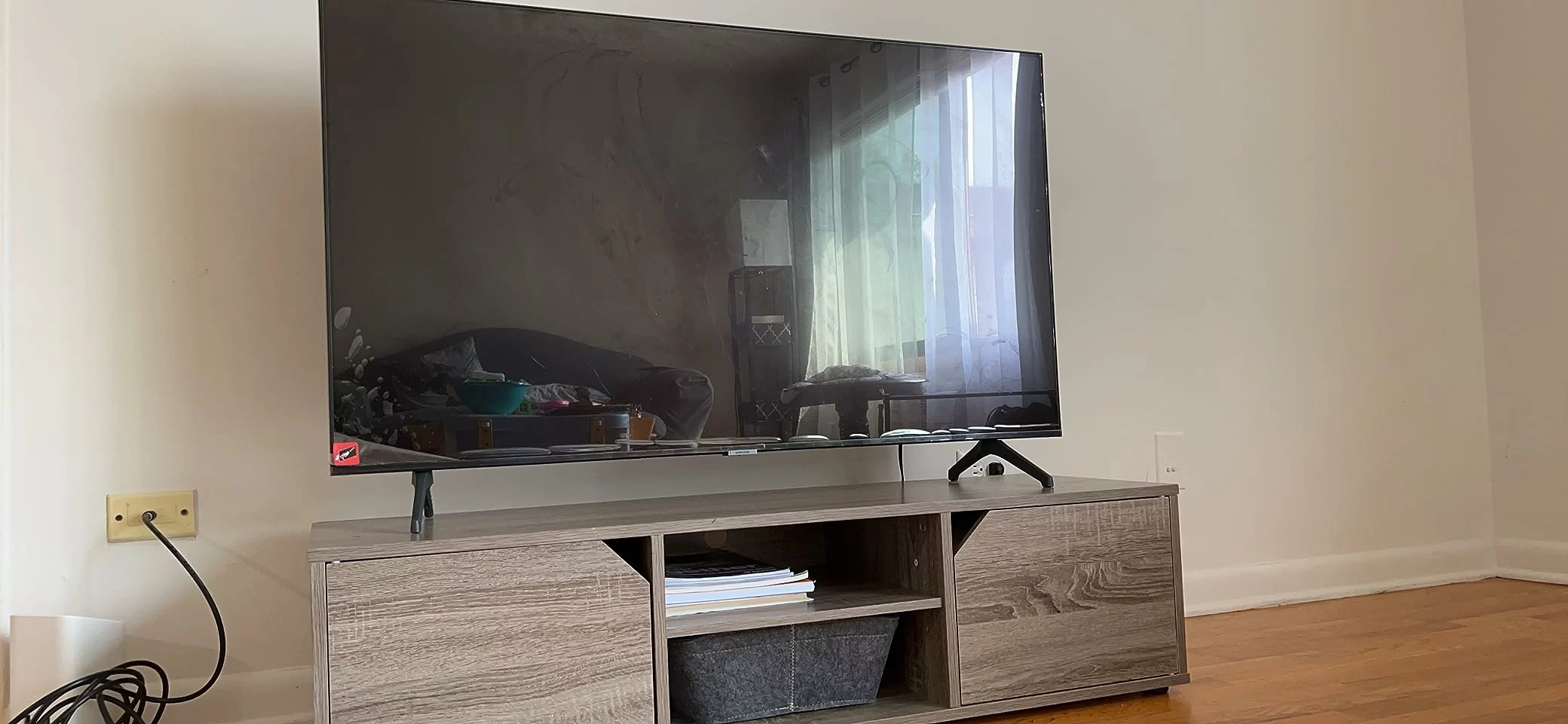 Click to view full screen Furinno Turn-N-Tube 3-Tier Entertainment Center TV Stand Console up to 50 inch Open Storage Shelves Home Table Round Tubes photo review