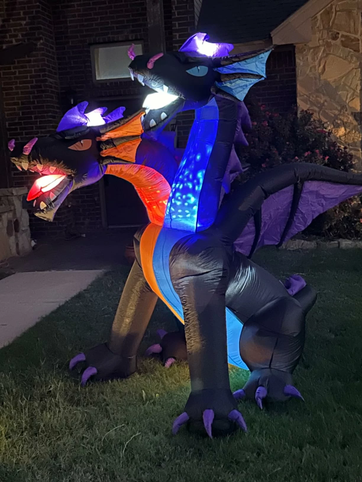 Click to view full screen 8FT Halloween Inflatables Outdoor Decorations Funny Pumpkin Black Cat Ghost Tombstone Blow Up with LED Lights Yard photo review