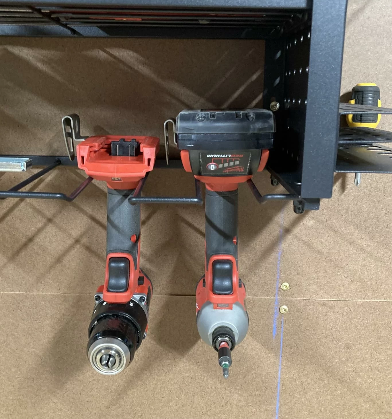 Click to view full screen 2 Pack Drill Holder Power Tool Organizer Wall Mount Heavy Duty Garage Storage Rack With 32 Screwdriver Slots Ideal Garage Gifts For Men photo review
