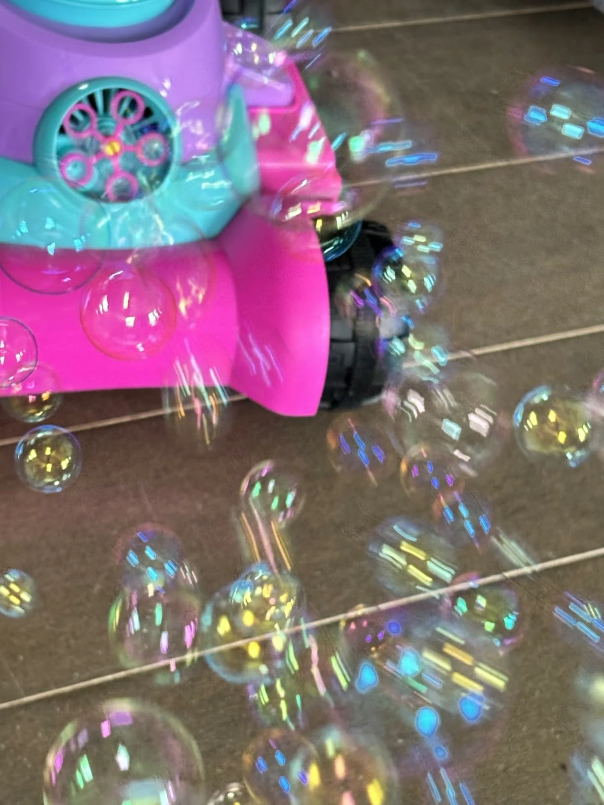 Click to view full screen Bubble Lawn Mower Toddler Toy, Pretend Play Bubble Blower Machine for Kids Boys Girls, Push Toy Outdoor Indoor Birthday Gift photo review