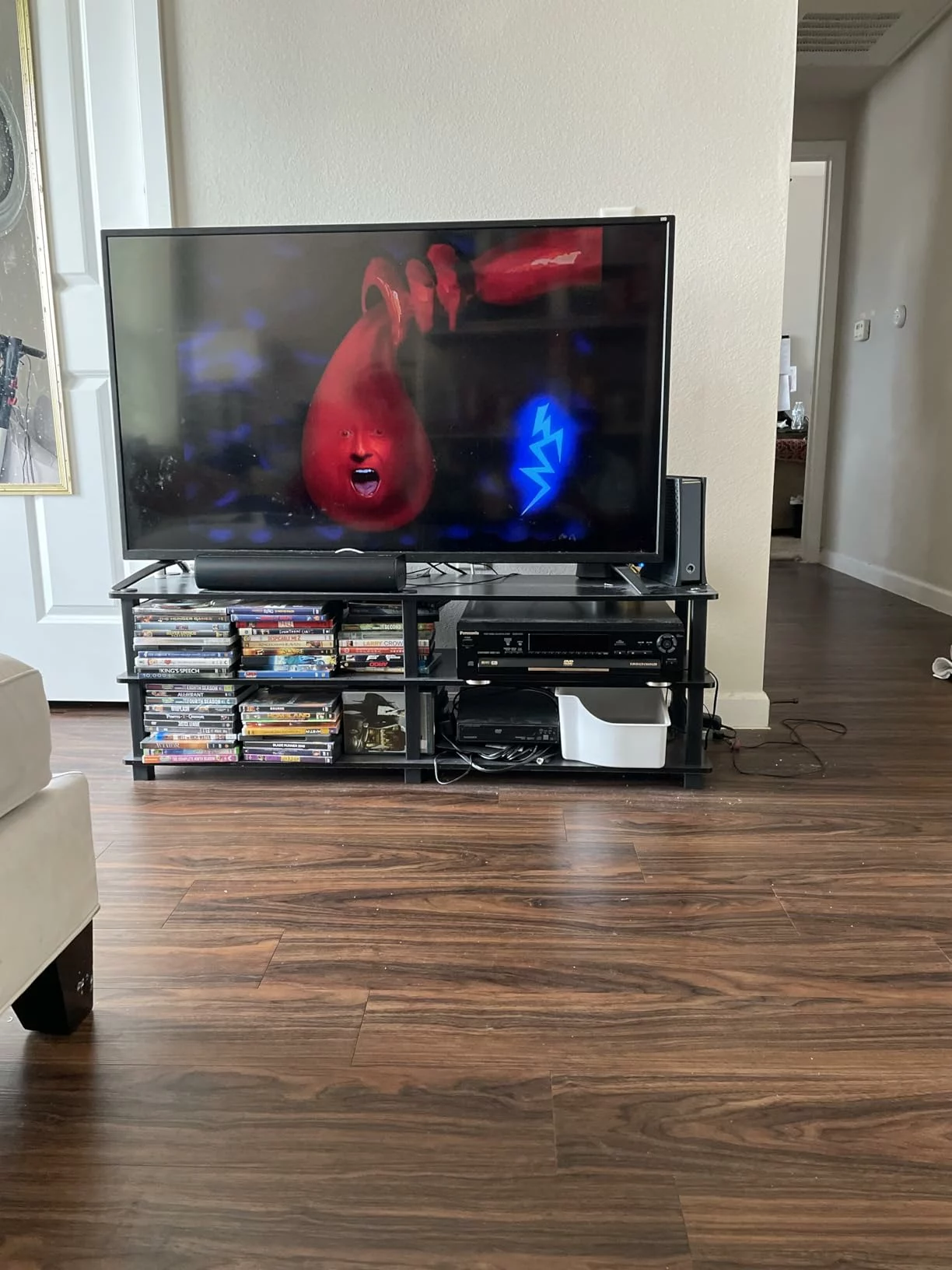 Click to view full screen Furinno Turn-N-Tube TV Stand for 55 inch Entertainment Center Media Storage Shelf 3 Tier Home Table Round Tubes Living Room Console Table photo review