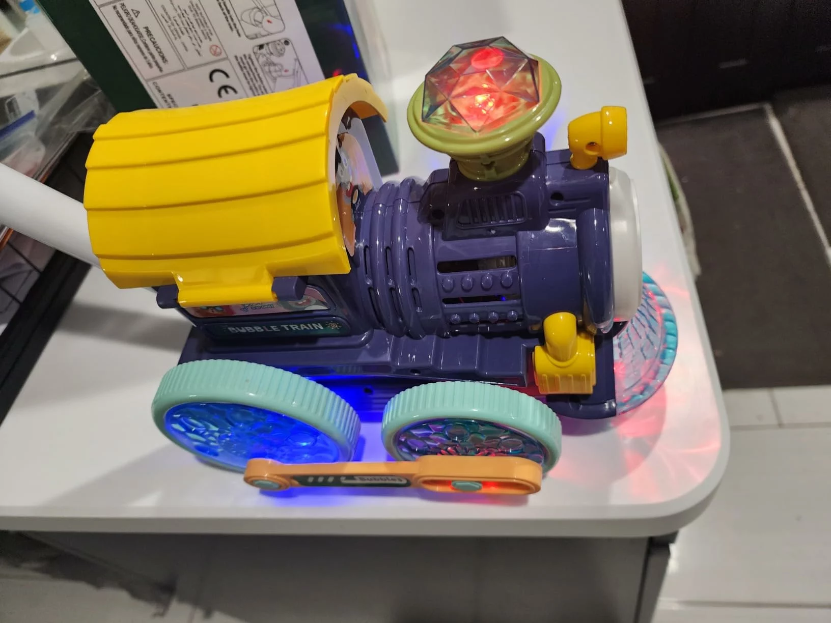Click to view full screen Bubble Machine Blower Maker, Bubble Lawn Mower & Music Train with Light, Outdoor Push Toys for Toddlers Kids 1-8 Birthday Gift photo review
