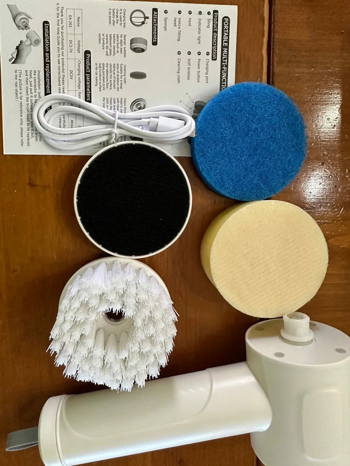 Click to view full screen Electric Spin Scrubber Cleaning Brush Cordless Power Scrubber Household Cleaning Tools For Wall Stove Tablewares photo review
