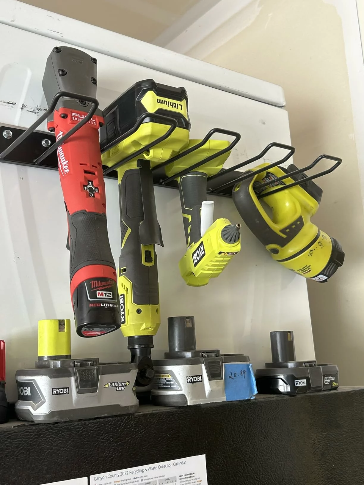 Click to view full screen Power Tool Organizer 2Pcs Drill Holder Wall Mount Garage Storage Rack For Handheld And Power Tools Metal Drill Holder For Garage Shed photo review