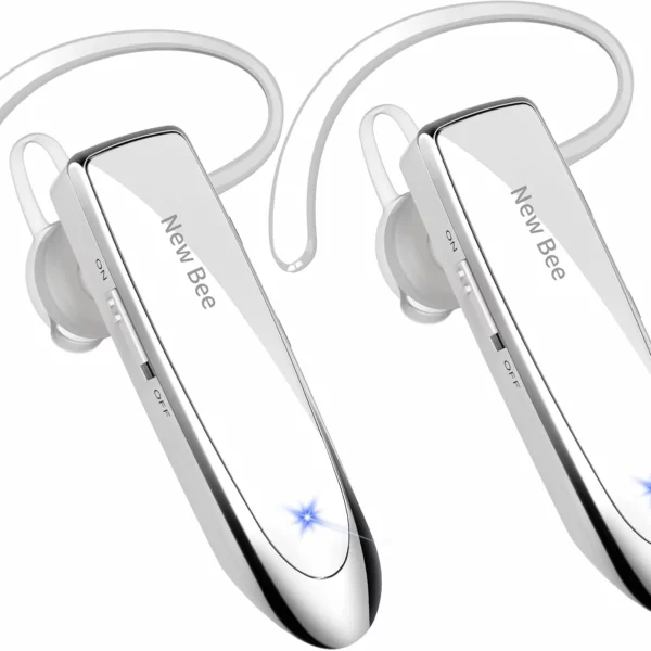 [2 Pack] Bluetooth Earpiece V5.0 Wireless Hands-Free Headset, 24H Playtime 60 Days Standby for iPhone Android Laptop Driver (