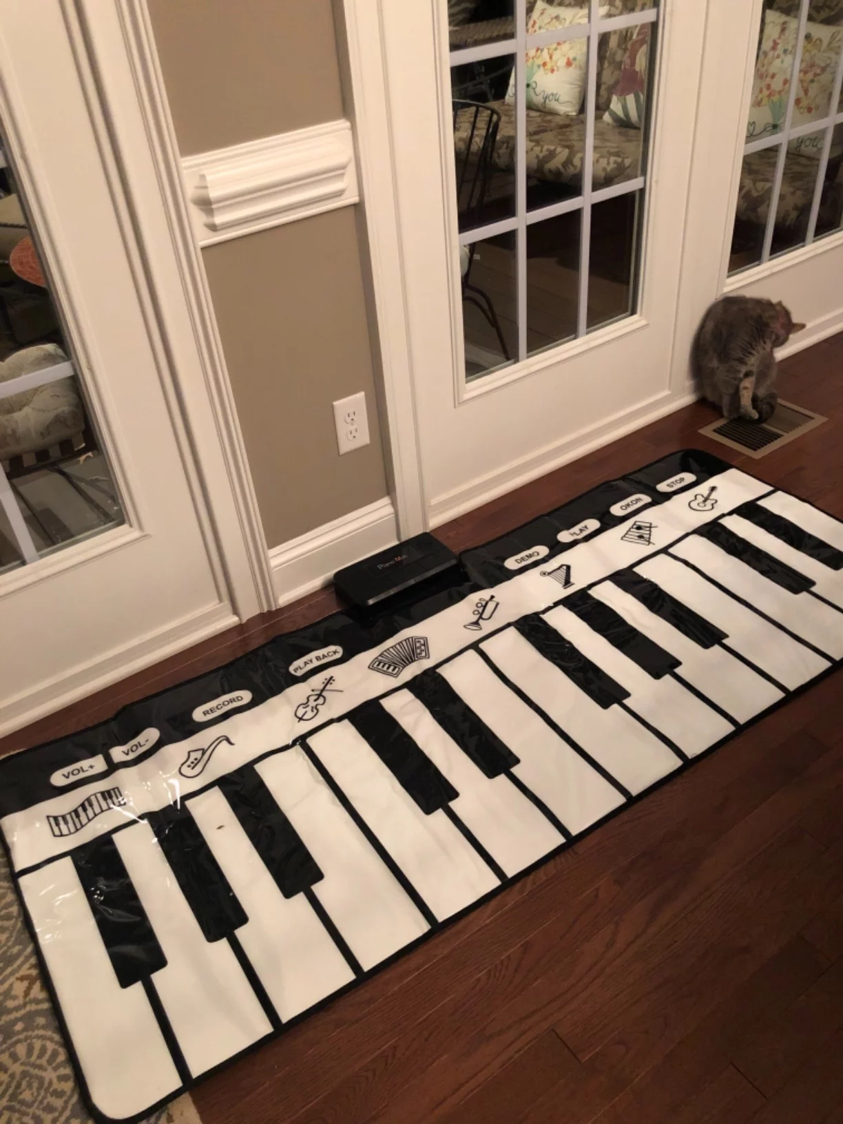 Click to view full screen Large 6ft Dance Piano Mat with 24 Keys, 10 Demos, 8 Instrument Sounds, 4 Modes, Fun Musical Play Mat Gift for Kids Adults photo review