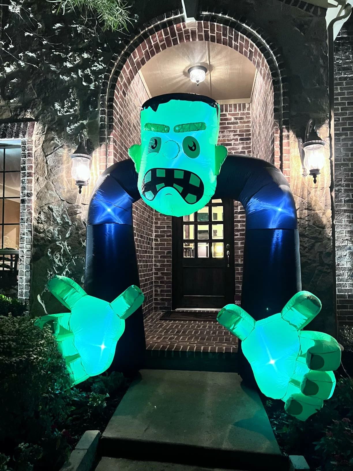Click to view full screen 14FT Length X 10FT Tall Halloween Archway Inflatable Tree with 4 Colorful Ghosts Outdoor Decorations photo review