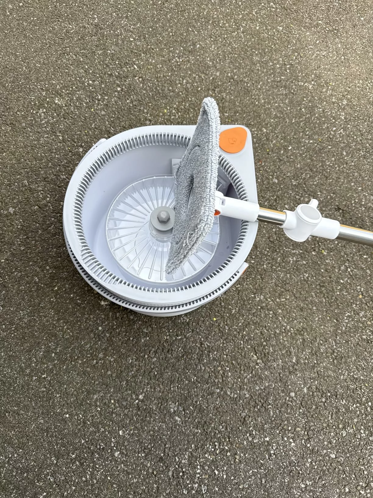 Click to view full screen Spin Mop and Bucket Set with Dual Chamber Self Separation for Clean and Dirty Water Wet Dry Floor Wall Window Cleaning photo review