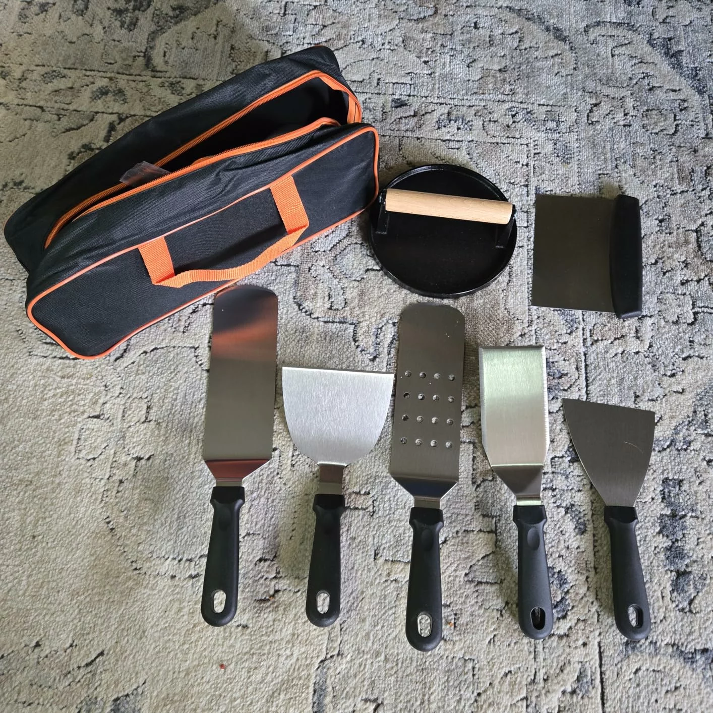 Click to view full screen 237Pcs Griddle Accessories Kit For Blackstone Flat Top Grilling Accessories Grill Spatula Set With Enlarged Spatulas Basting Cover Kitchen photo review
