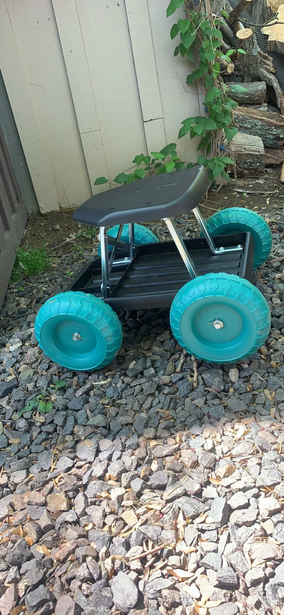 Click to view full screen Cart Rolling Stool With Wheels Seat And Tool Tray For Weeding Planting Lawn Care Gardening Accessories And Supplies photo review