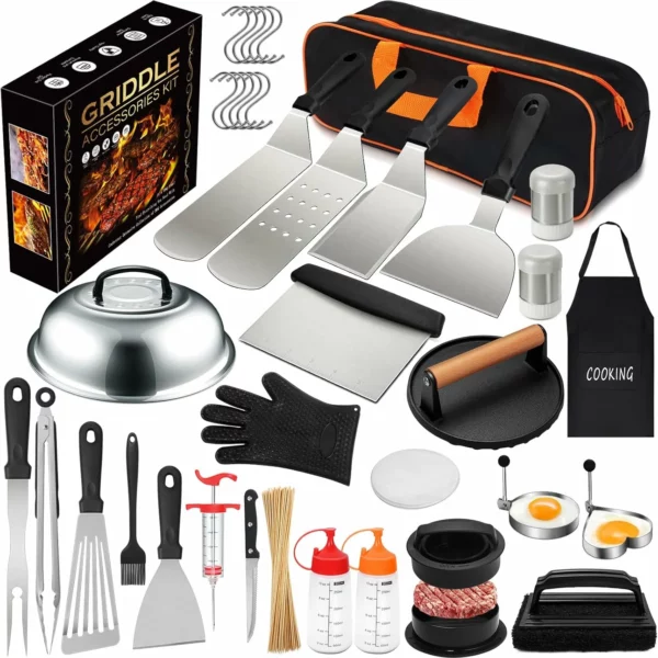 237Pcs Griddle Accessories Kit For Blackstone Flat Top Grilling Accessories Grill Spatula Set With Enlarged Spatulas Basting Cover Kitchen