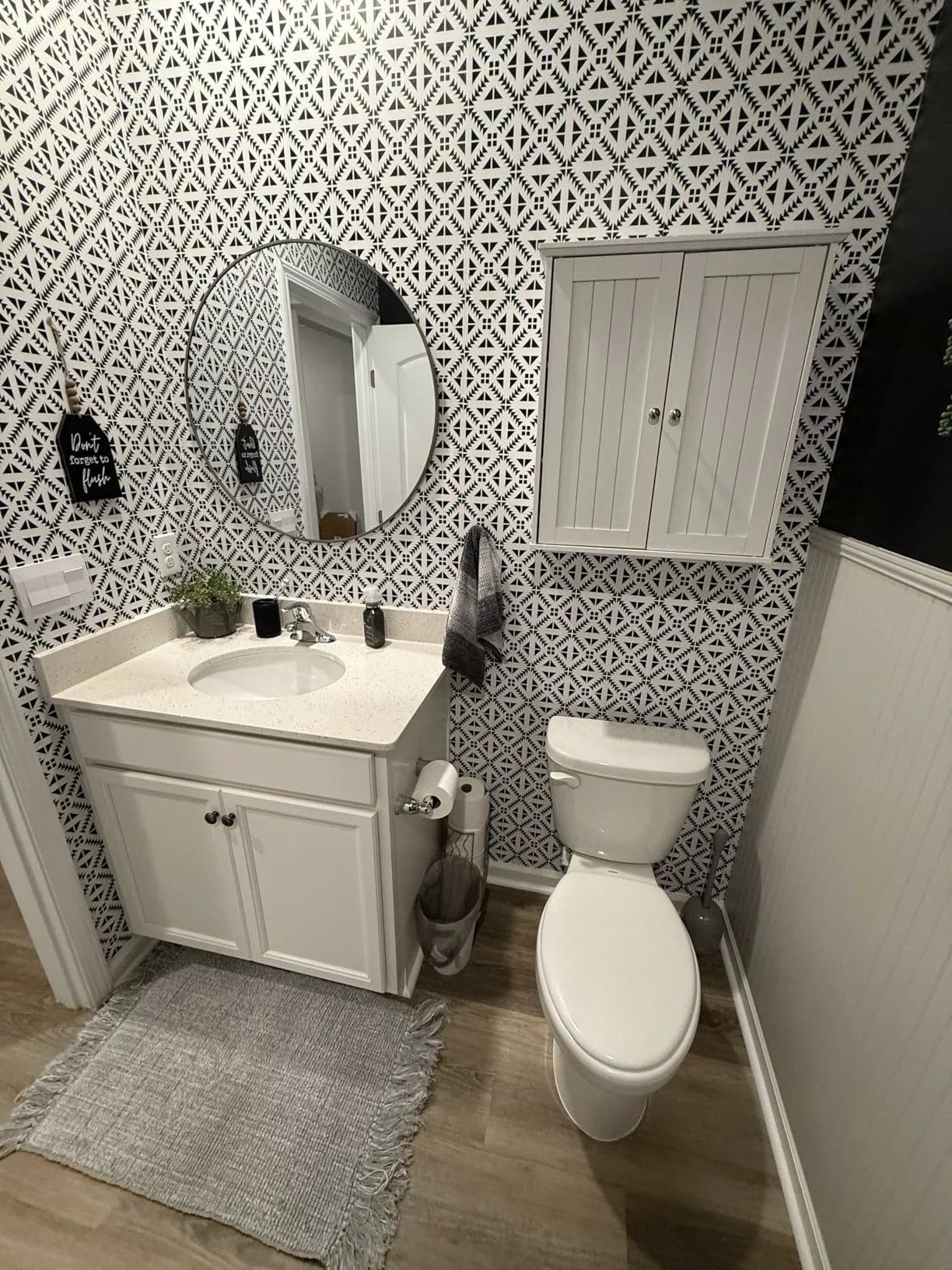 Click to view full screen Wall Mounted Bathroom Storage Cabinet, 2 Door Medicine Cabinet Over Toilet with 3-Tier Shelves, Solid White photo review