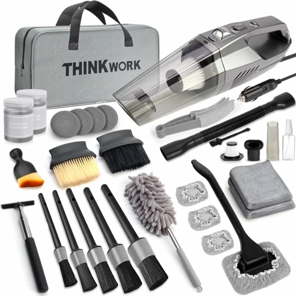 Car Detailing Kit Interior Cleaner With High Power Handheld Vacuum 10Pcs Detailing Brush And Storage Bag