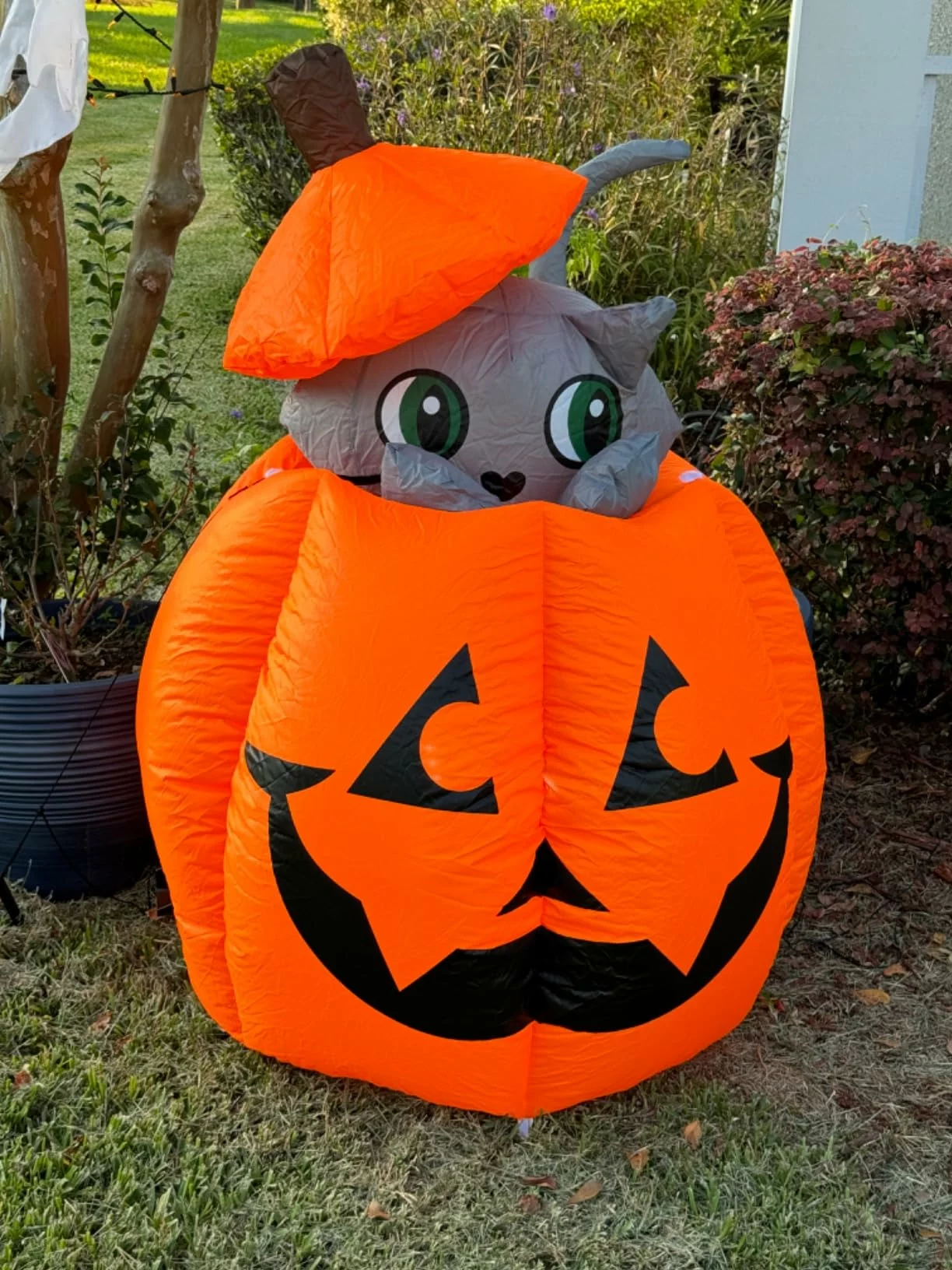 Click to view full screen 5.2Ft Long Halloween Inflatables Ghost Outdoor Decoration Waterproof Blow Up Yard Cute Ghosts With Book Built-In Leds photo review