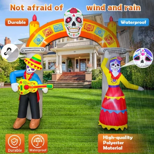 9 Ft Day of The Dead Halloween Inflatables Archway Dia De Los Muertos Decorations Inflatable Arch wi 07