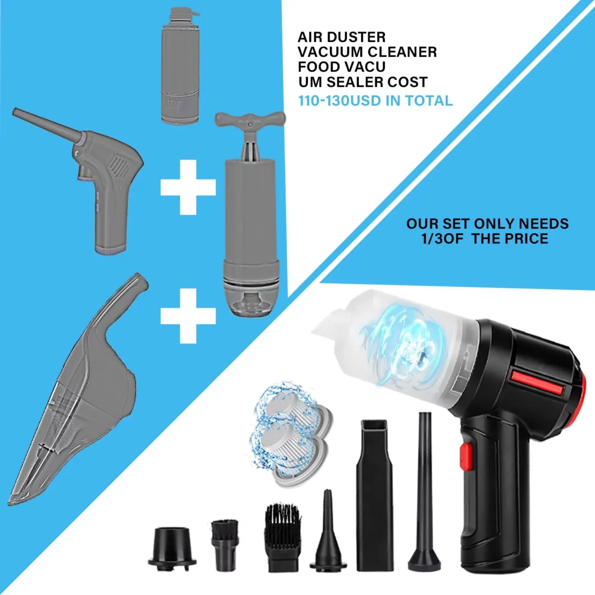 Air Duster Computer Vacuum Cleaner for Keyboard Cleaning Cordless Canned Air Powerful Energy 06