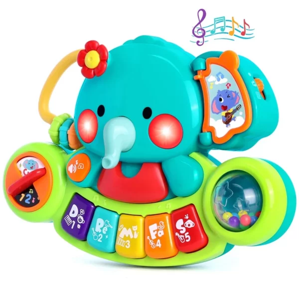 Baby Piano Toy 6-12 Months, Light Up Musical Keyboard Early Learning Educational Toys for Infant Babies Boys Girls 0-18M Gift