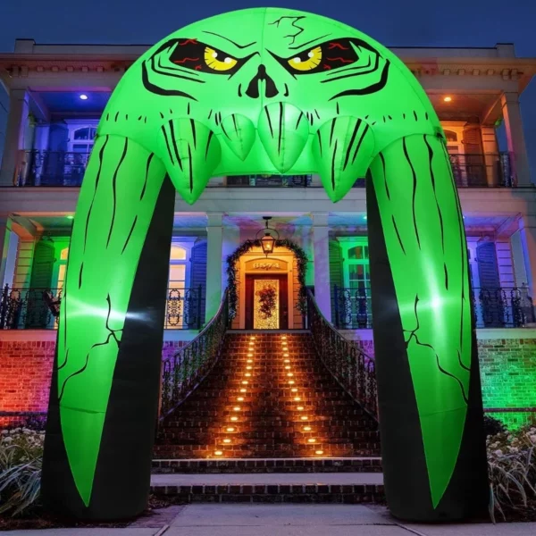 10FT Halloween Inflatable Monster Mouth Archway Waterproof  with Built-in LED Lights, Blow Up Outdoor Yard Lawn Garden Party Decor