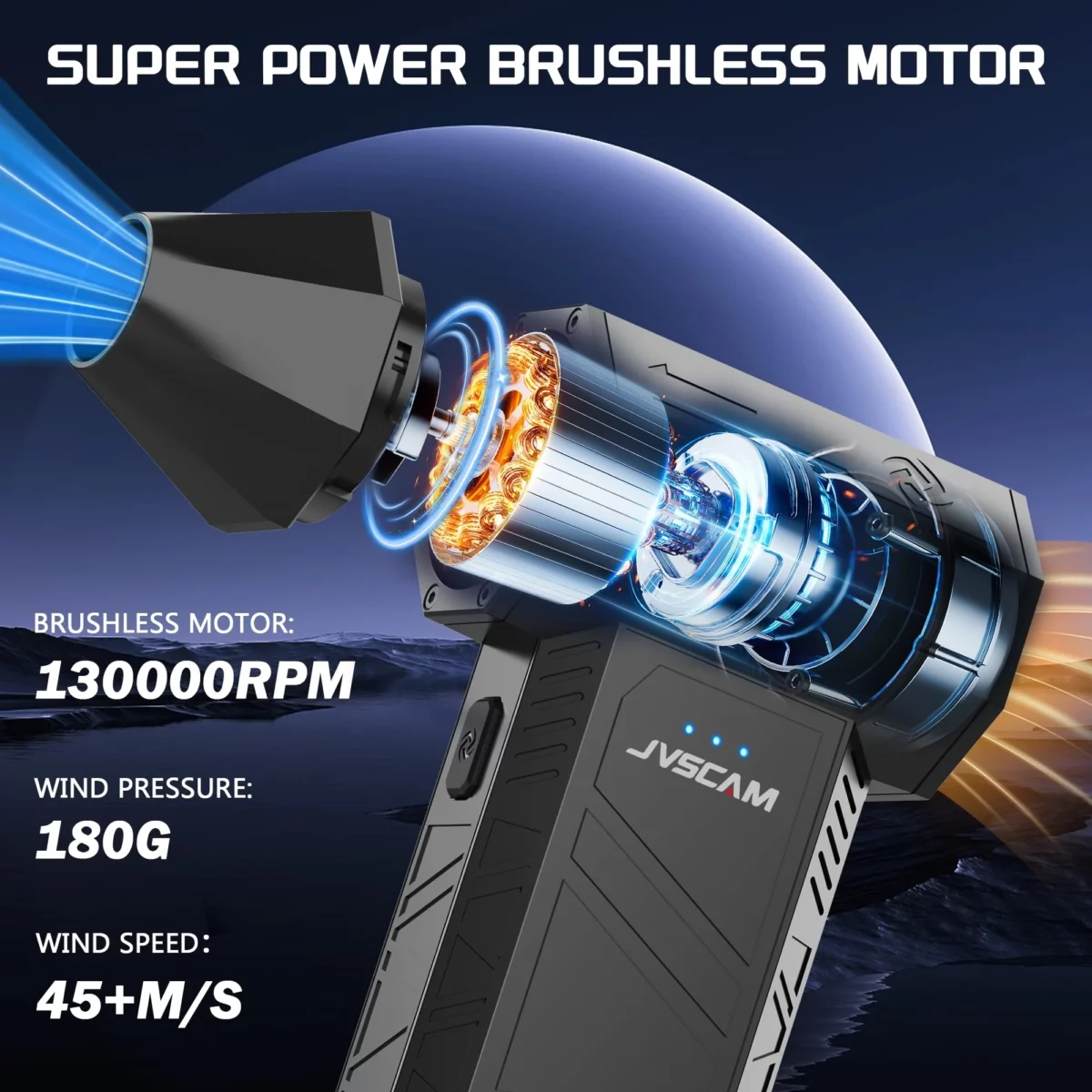 Compressed Air Duster Electric Air Duster with Brushless Motor 3 Gear Adjustable Cordless Air Bl 03