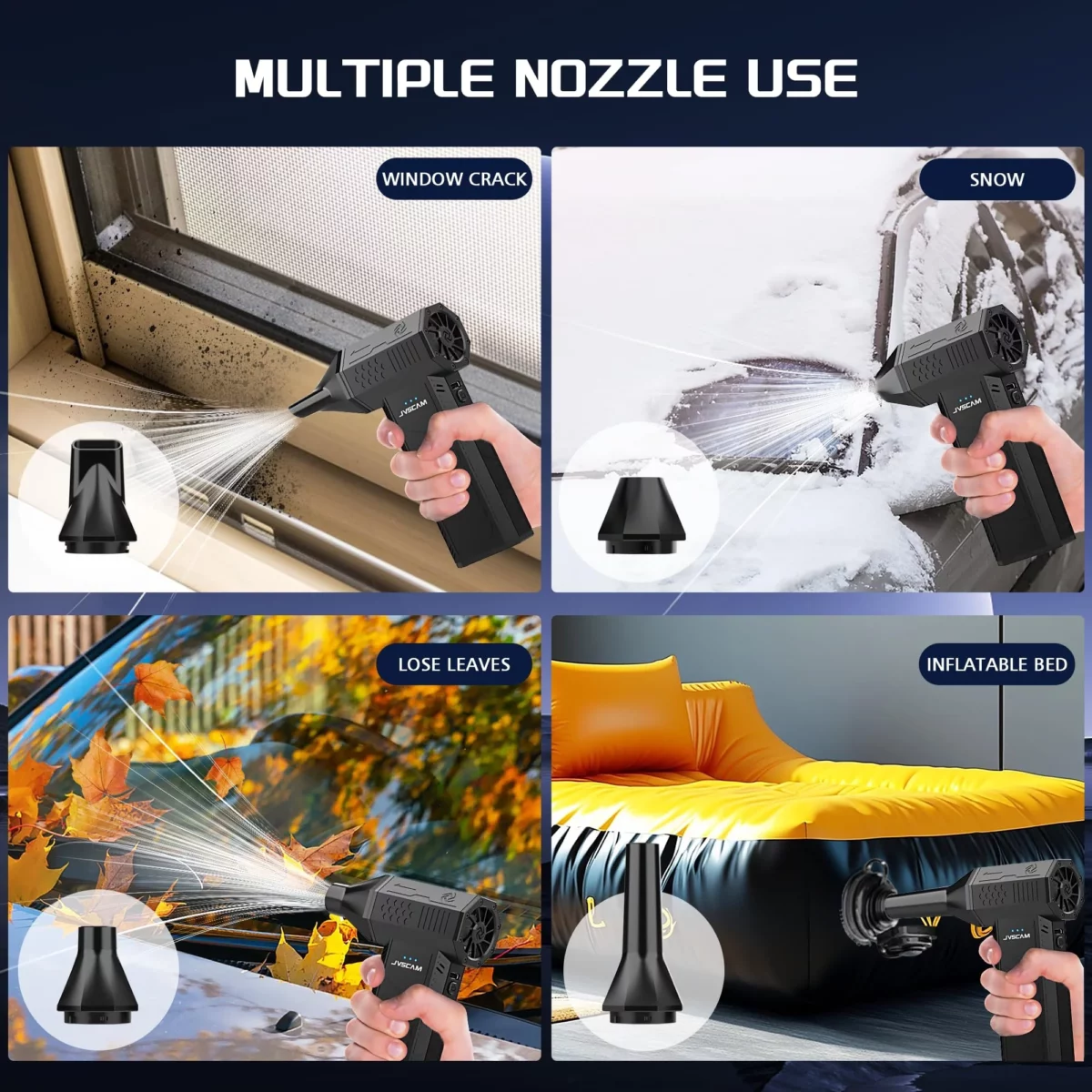 Compressed Air Duster Electric Air Duster with Brushless Motor 3 Gear Adjustable Cordless Air Bl 05