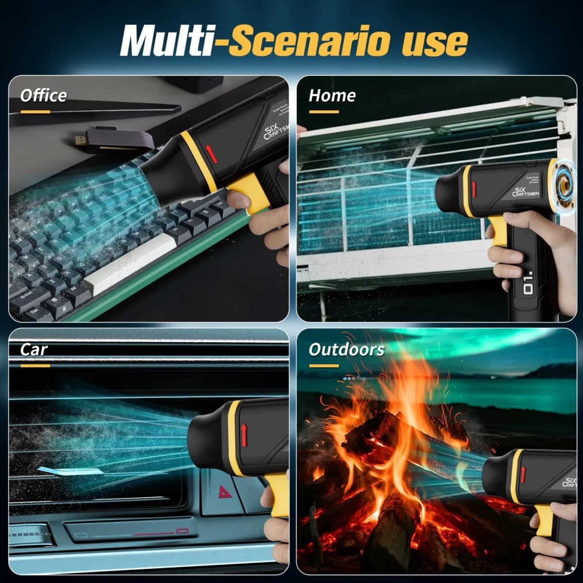Compressed Air Duster with 180000RPM Super Power Cordless Electric Air Duster with 2x3000mAh Rechar 05