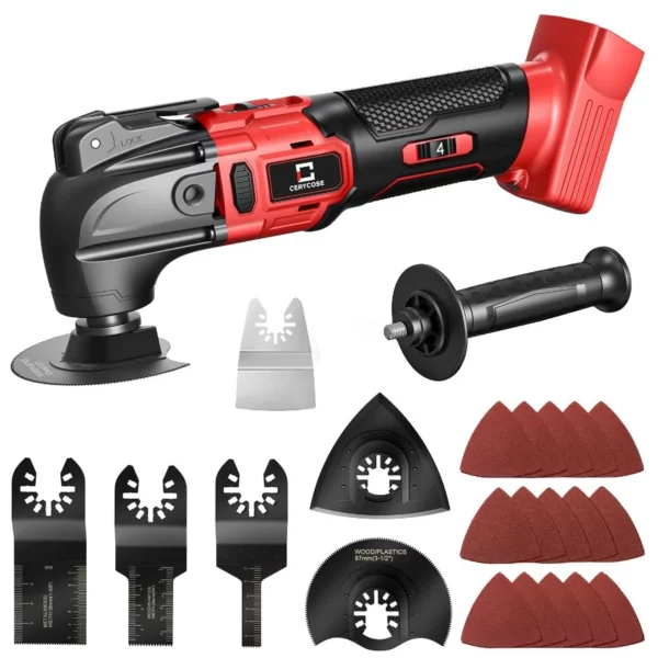 18V Cordless Oscillating Multi-Tool, Brushless Motor, 21000 OPM Max, Auxiliary Handle for Wood Cutting and Sanding Compatible with Milwaukee