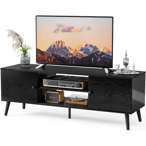 DUMOS TV Stand for 55 60 inch TV Entertainment Center with Storage Cabinet Mid Century Modern Medi 08