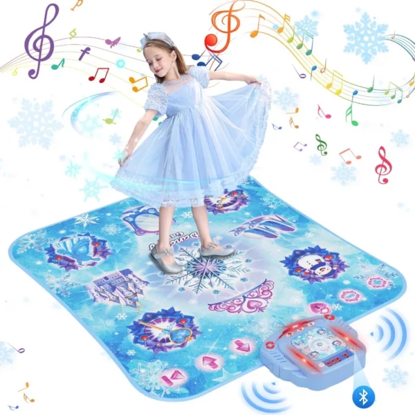 Frozen Toys Dance Mat, Electronic Music Pad with 8 Buttons & Wireless Bluetooth, Birthday Gift Game for Girls Boys Ages 3-12+