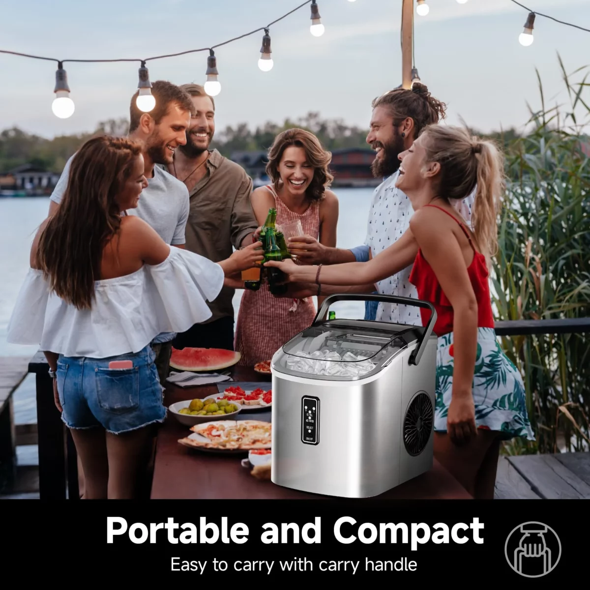 EUHOMY Ice Maker Countertop 9 Cubes Ready in 6 Mins 26lbs24H Self Cleaning Portable Ice Maker Ma 02