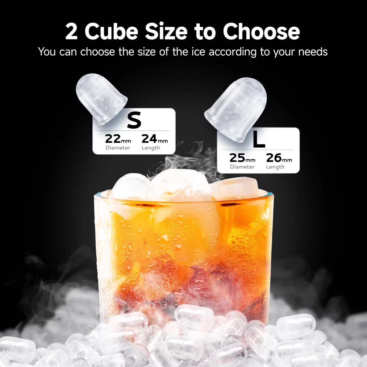 EUHOMY Ice Maker Countertop 9 Cubes Ready in 6 Mins 26lbs24H Self Cleaning Portable Ice Maker Ma 05