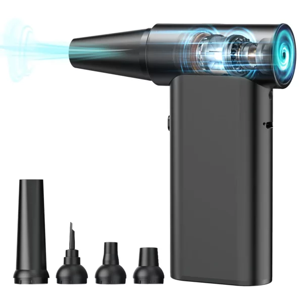 Electric Compressed Air Duster 100 Gear Adjustable Cordless 130000RPM Powerful for Cleaning with LED Light Rechargeable