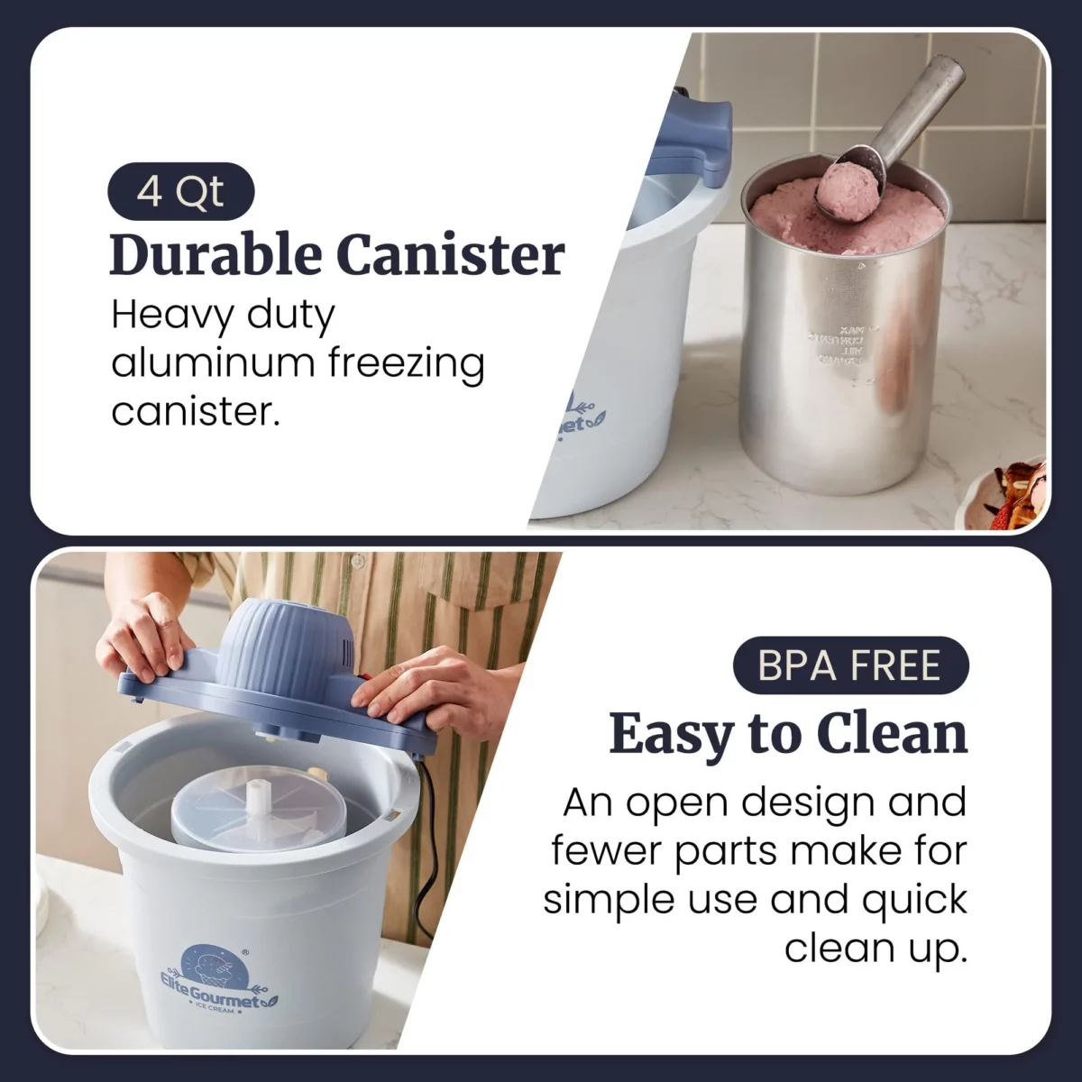 Elite Gourmet 4Qt Electric Ice Cream Maker EIM350X Delicious Homemade Ice Cream Gelato Sorbet Fro 04