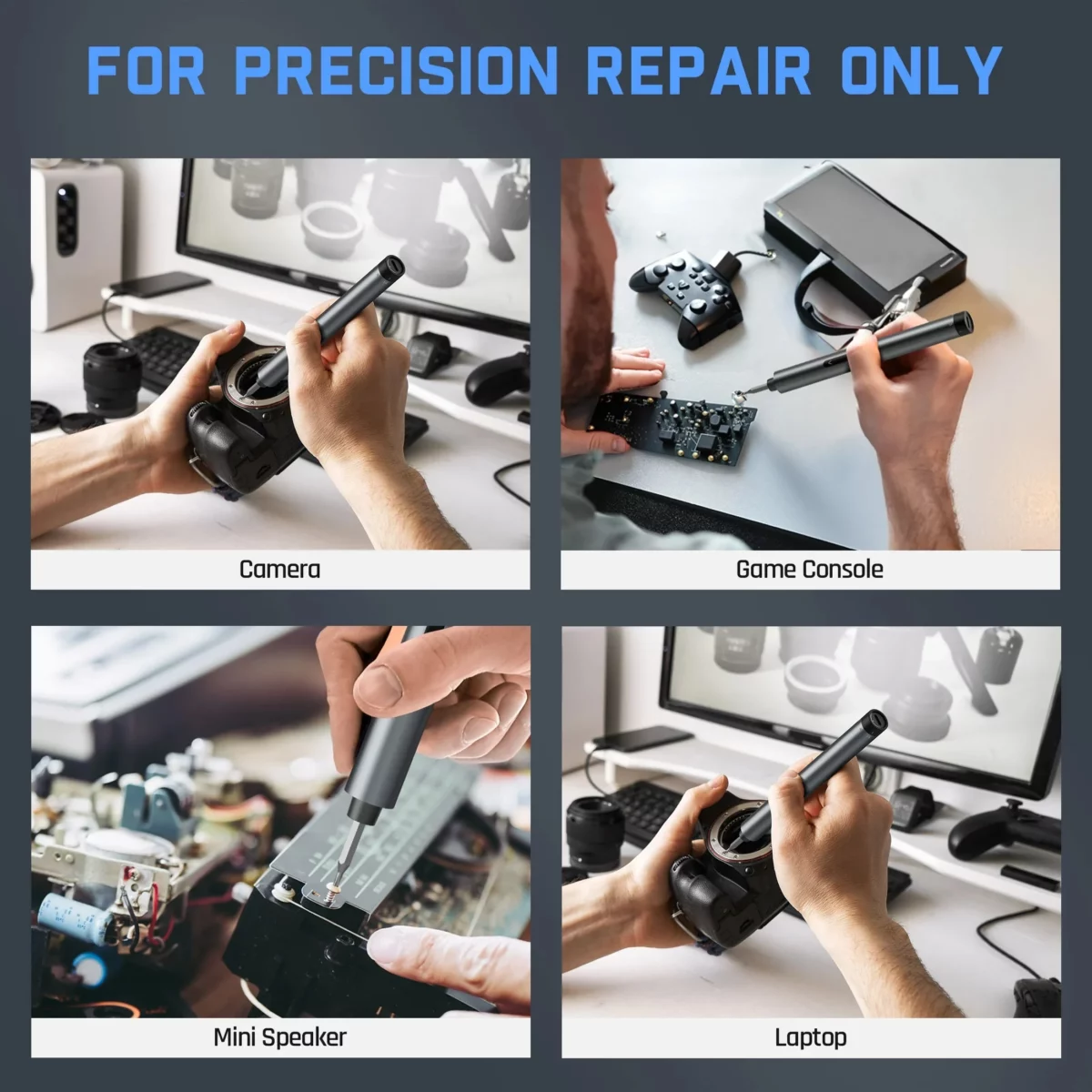 Fanttik E1 Max 3.7V Mini Electric Screwdriver Precision Electric Screwdriver 50 in 1 Magnetic Bits Max 3 N.m Magnetic Storage 532Hex Repair Tool Set for Phone Camera Laptop Watch Gray 07