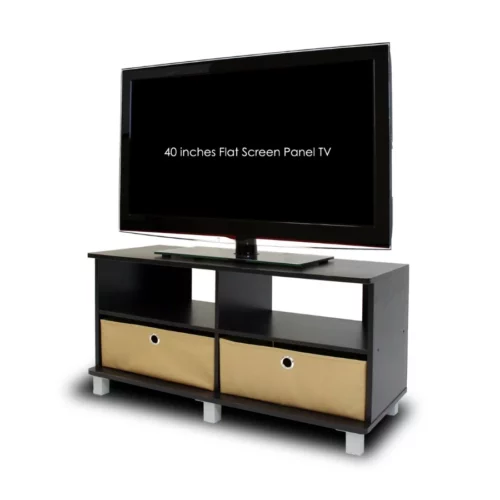 Furinno Entertainment Center w2 Bin Drawers EspressoBrown 06
