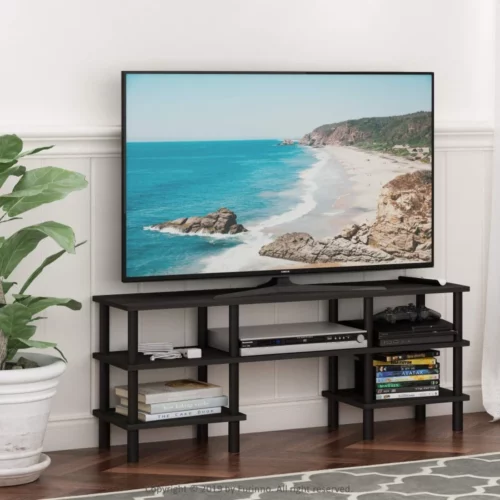 Furinno Turn N Tube 3 Tier Multipurpose Wide Shelf TV Stand EspressoBlack 04