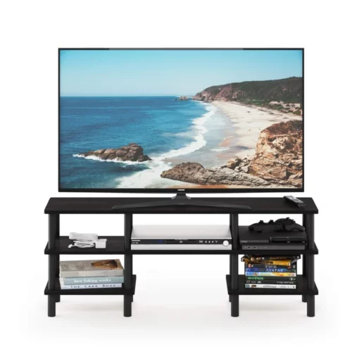 Furinno Turn N Tube 3 Tier Multipurpose Wide Shelf TV Stand EspressoBlack 08