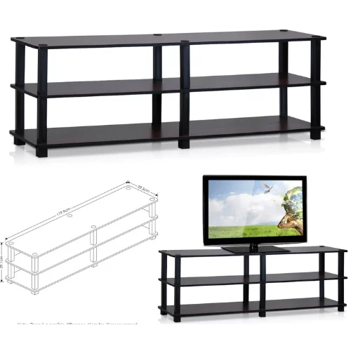 Furinno Turn N Tube TV Stand for 55 inch Entertainment Center Media Storage Shelf