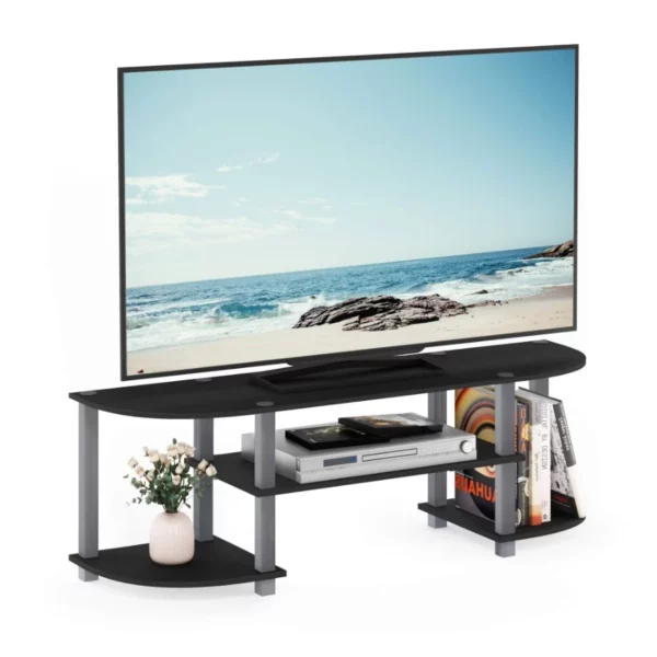 Furinno Turn-N-Tube No Tools 3D  TV Stand for 55 inch Entertainment Center Media Storage Shelf 3 Tier Home Table Round Tubes