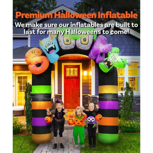 Giant Halloween Inflatables 9FT Spooky Archway Halloween Inflatable Arch Built in 8 LED for Spooky 05
