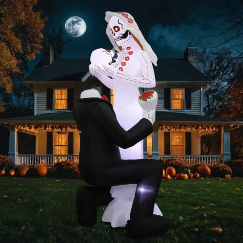Halloween Inflatables Giant 8Ft Tall Skeleton Couple Day of The Dead Outdoor Decorations Spooky Blo 08